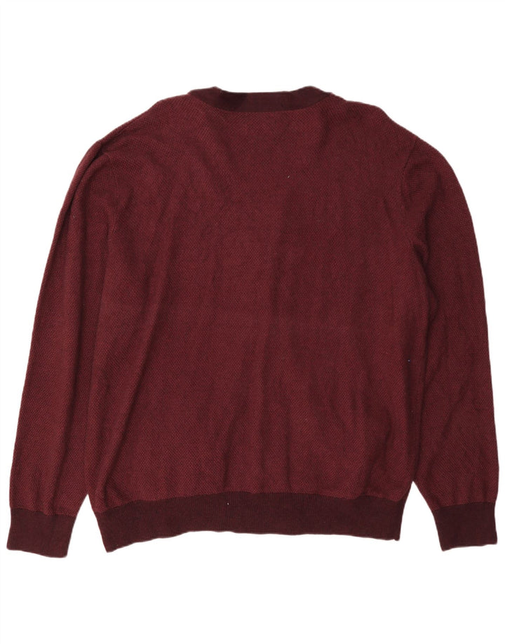 Męski sweter rozpinany Chaps 2XL, bordowa bawełna