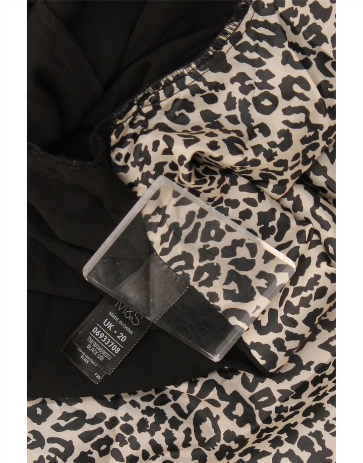 MARKS & SPENCER Damska marynarka z rękawami 3/4 i otwartymi UK 20 2XL Czarna