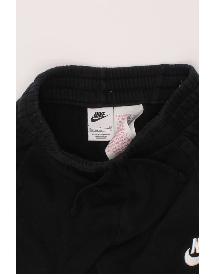 Dziewczęce spodnie dresowe NIKE z grafiką, 8-9 lat, małe, czarne, bawełniane