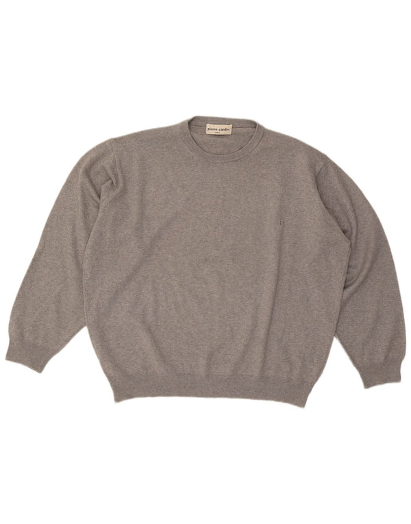 Męski sweter z okrągłym dekoltem Pierre Cardin XL, szary akryl