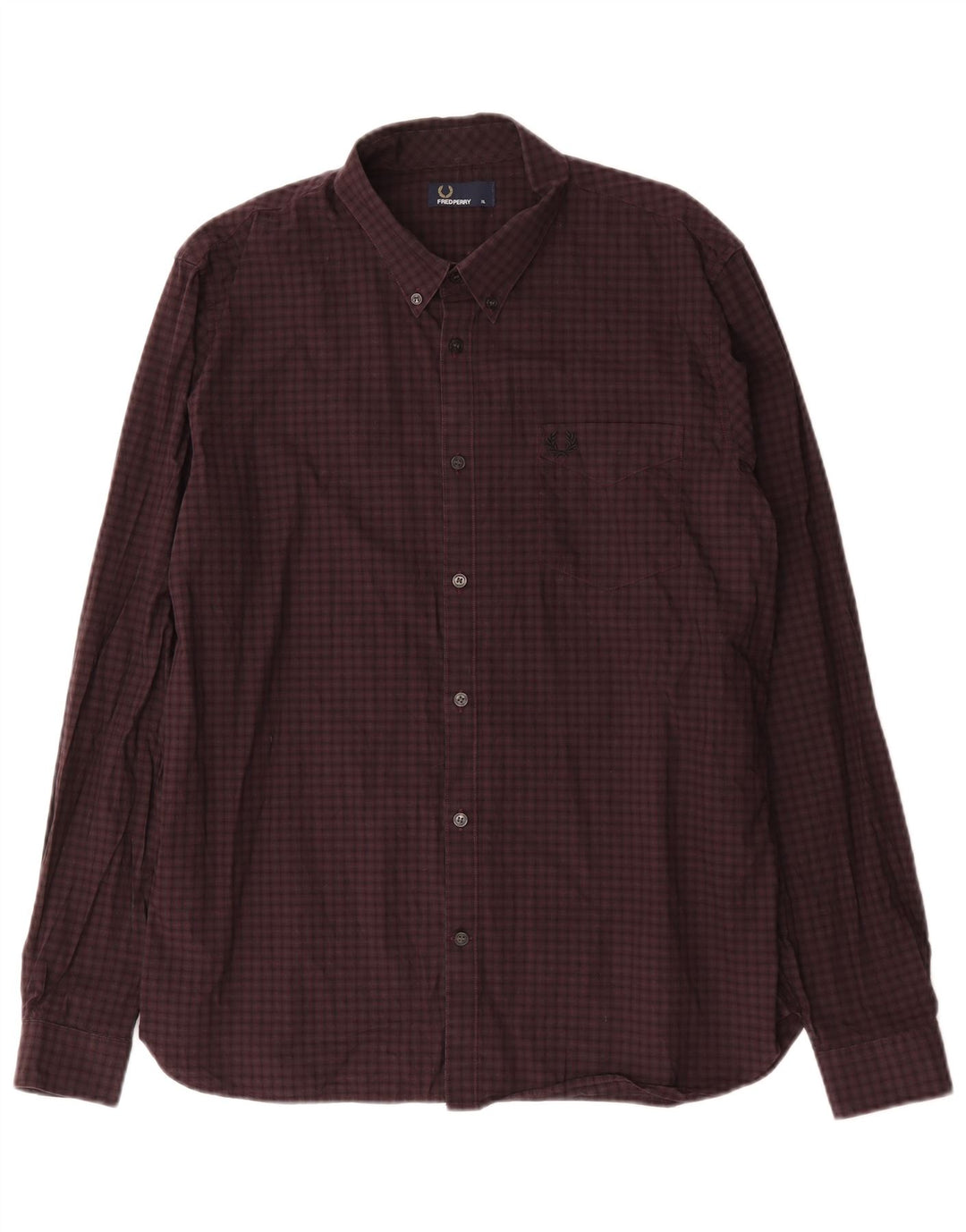 Koszula męska Fred Perry XL, bawełniana, bordowa krata