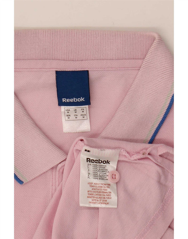 Męska koszulka polo Reebok, średnia, różowa, bawełniana