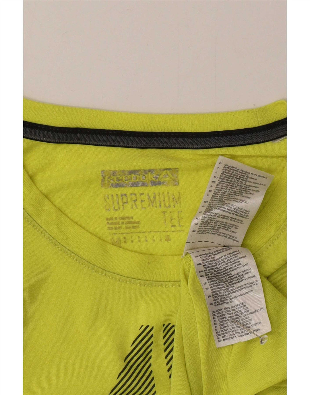 Męska koszulka z grafiką Reebok Top, średni zielony poliester