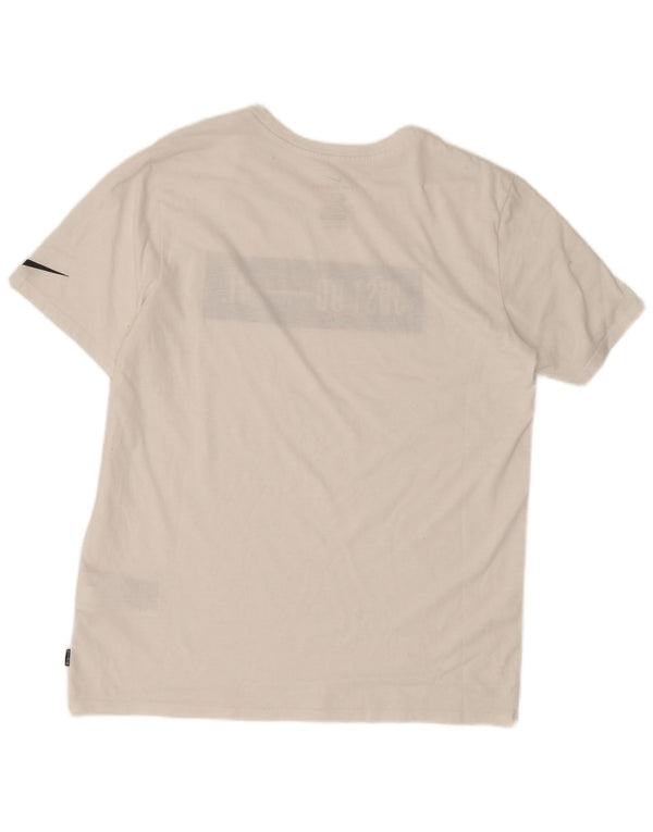 Męski T-shirt Nike o sportowym kroju z grafiką, średni biały poliester