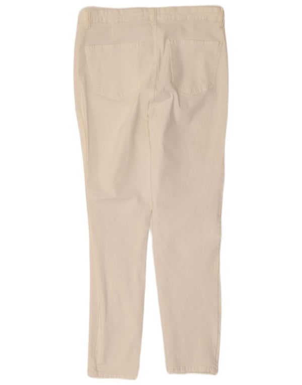 Damskie spodnie typu slim casual Zara EU 46 2XL W36 L28 Biała bawełna