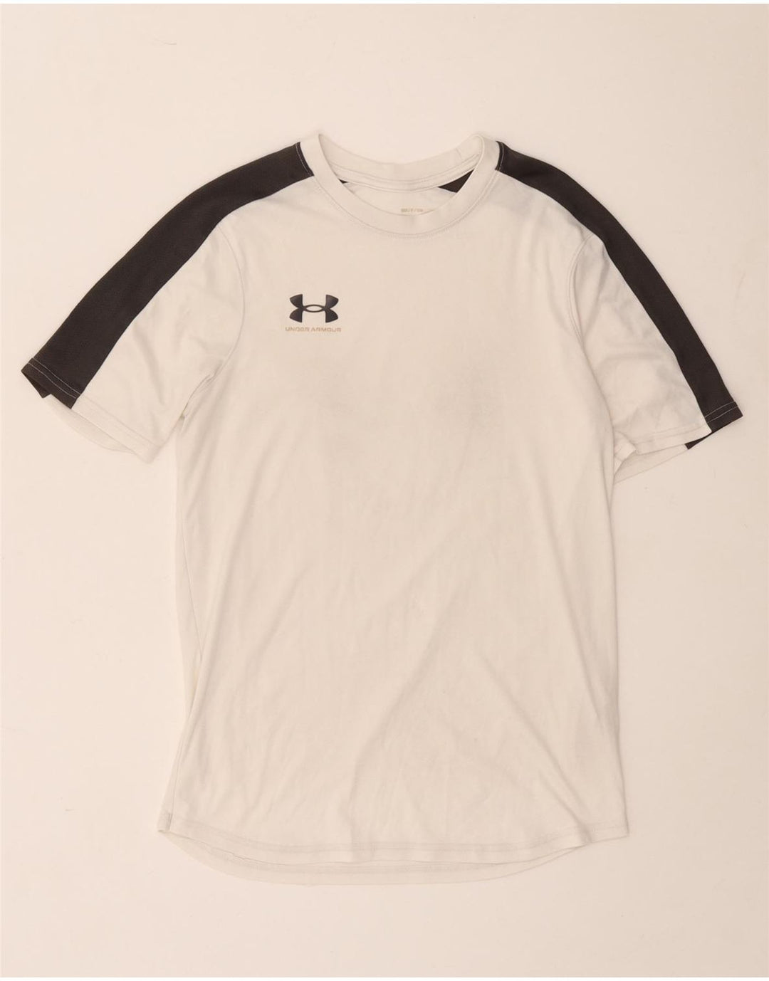 Męski t-shirt Under Armour, mały, biały, poliestrowy blok kolorów