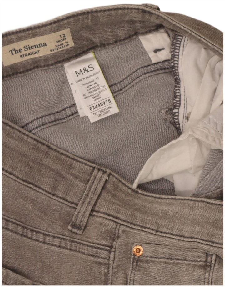 Marks & Spencer Damskie The Sienna Straight Jeans UK 12 Medium W30 L27 Szare