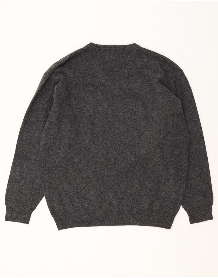 Męski sweter z dekoltem w kształcie litery V Sergio Tacchini XL, szara wełna
