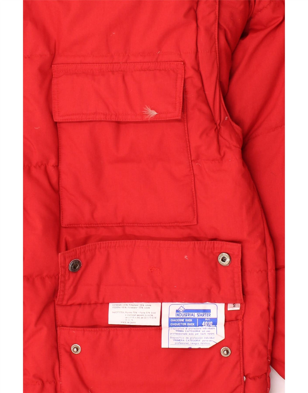 INDUSTRIAL STARTER Mens Reversible Padded Jacket UK 36 Small Navy Blue Vintage Industrial Starter and Second-Hand Industrial Starter from Messina Hembry 