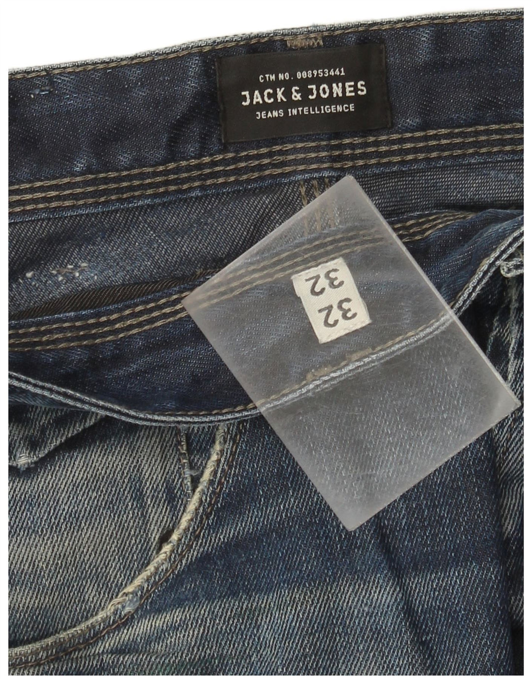 Męskie proste dżinsy Jack & Jones W32 L32 Niebieskie bawełniane
