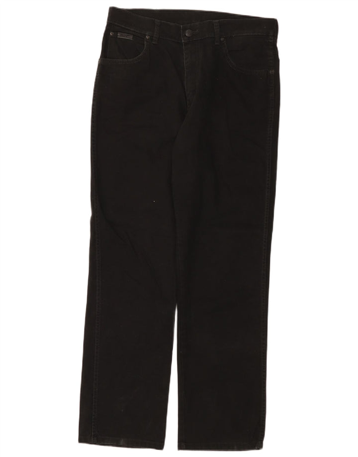 Męskie jeansy Wrangler Texas Stretch Straight W33 L30 Czarne bawełniane