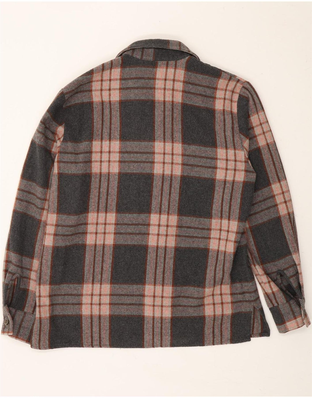 ENARA CAMICE Womens Flannel Shirt UK 16 Large Grey Check Polyester Vintage Enara Camice and Second-Hand Enara Camice from Messina Hembry 