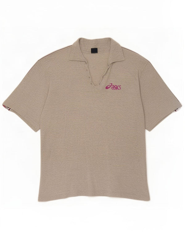 Męska graficzna koszulka polo Asics w kolorze średnioszarym