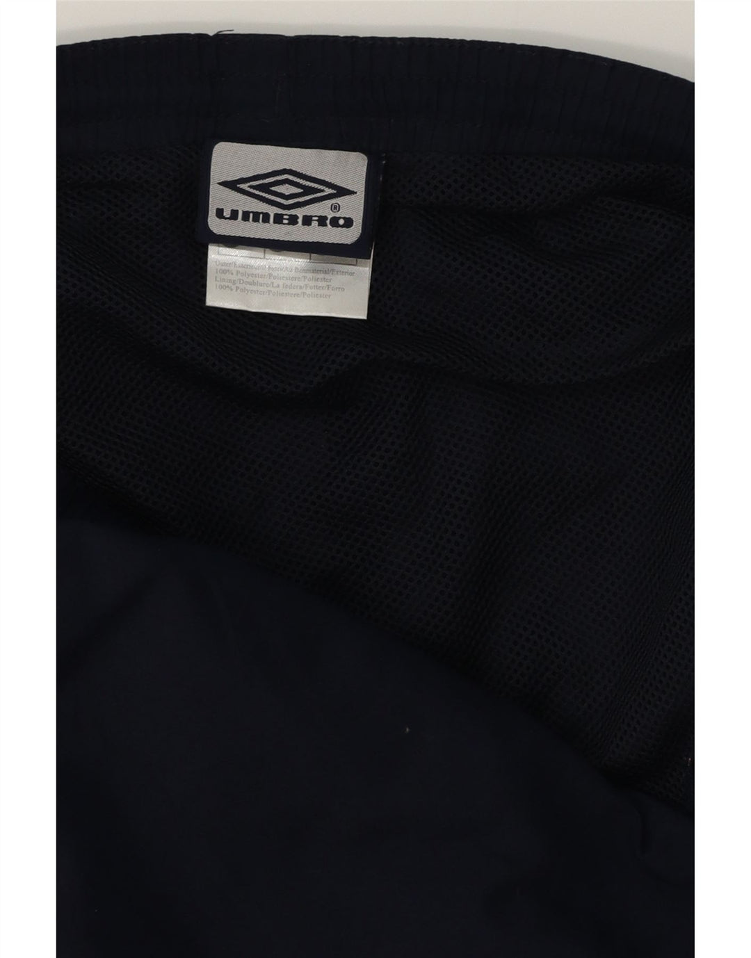 Męskie spodenki kąpielowe UMBRO z grafiką, średni granatowy, poliester z blokami kolorów