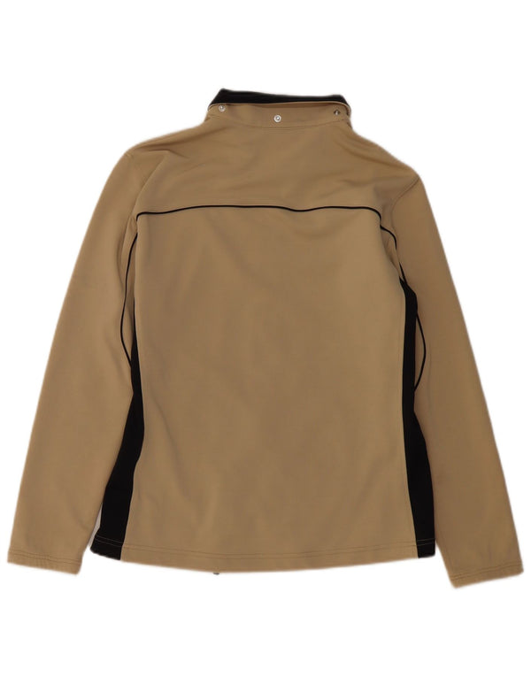 Damska kurtka dresowa ASICS UK 14, duża, beżowa, z blokami kolorów