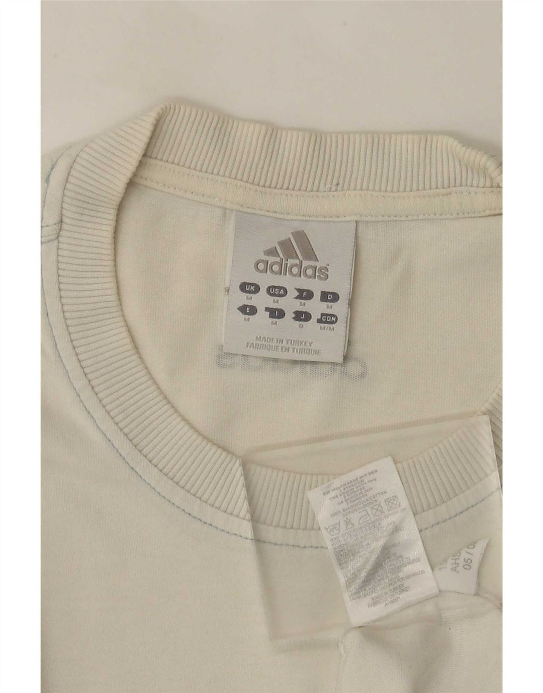 Męska koszulka z grafiką Adidas, średnia, biała bawełna