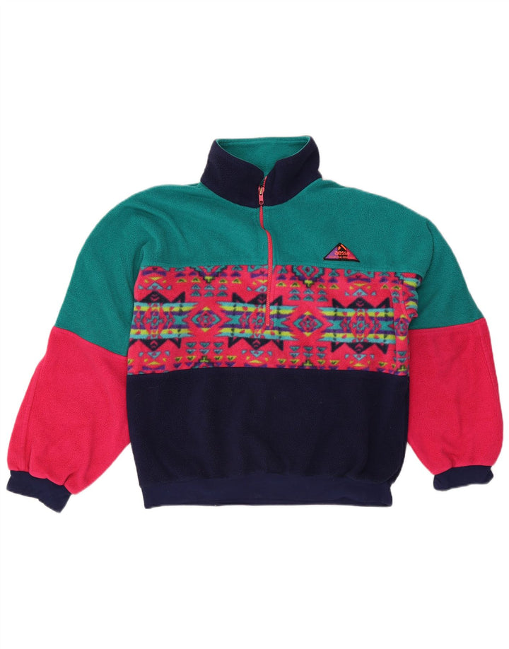 Męski sweter polarowy Aesse Polartec z zamkiem błyskawicznym, średniej wielkości, wielobarwny, geometryczny