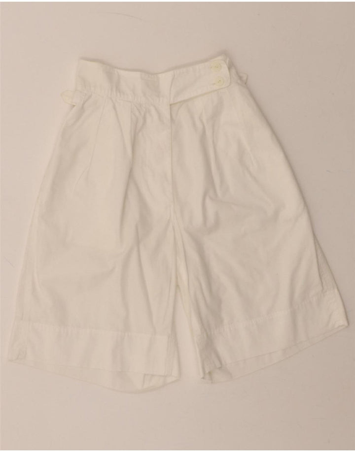 VINTAGE Womens Casual Shorts IT 40 Small W26  White Cotton Vintage Vintage and Second-Hand Vintage from Messina Hembry 