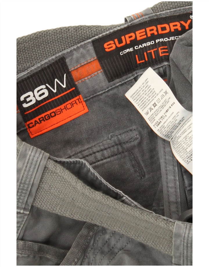 Męskie spodenki cargo Superdry W36, duże, szare, bawełniane