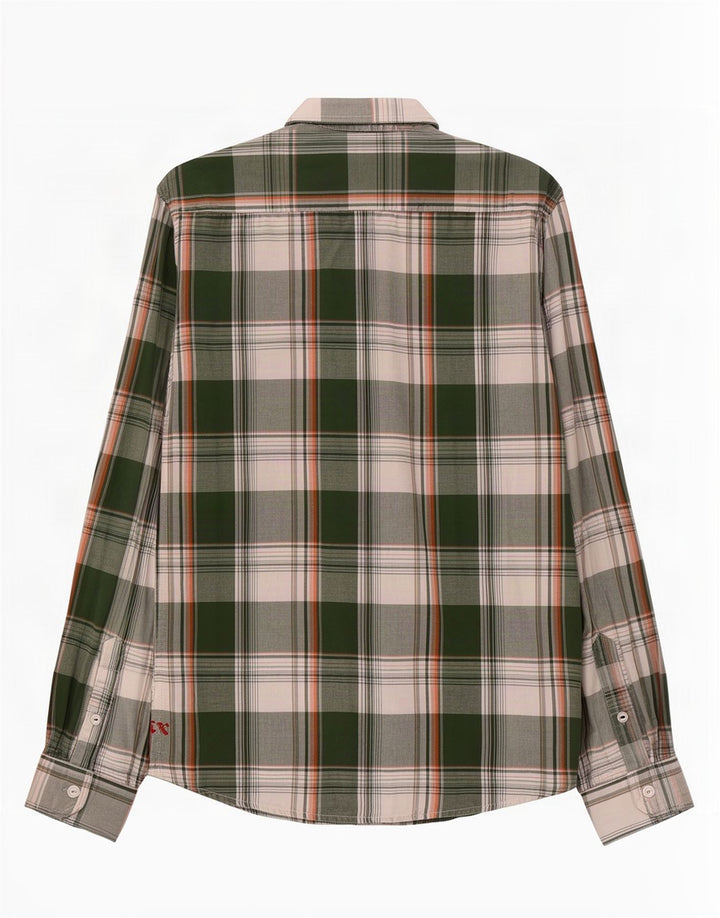 Męska koszula flanelowa Jack & Jones, duża, bawełniana w zieloną kratę