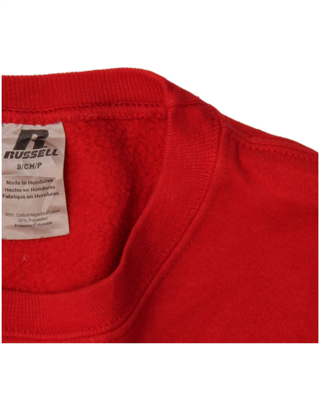 Damski sweter oversize RUSSELL ATHLETIC UK 10, mały, czerwony, bawełniany