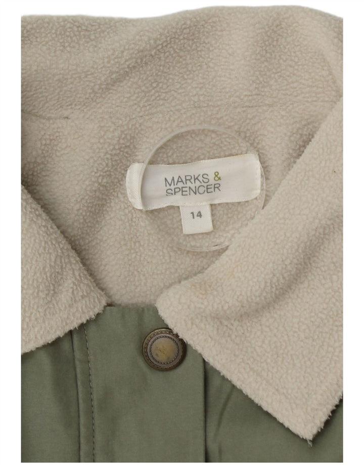 Marks & Spencer Damska kurtka oversize Sherpa Parka UK 14, duża, zielona