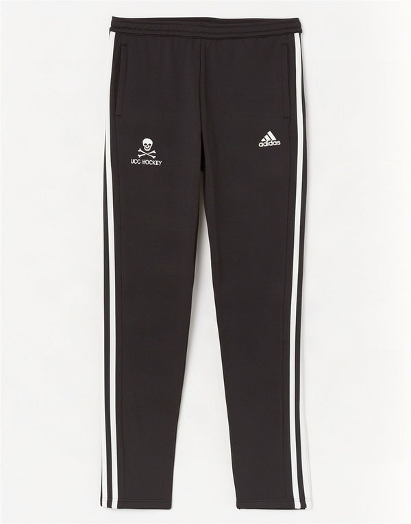 Damskie spodnie dresowe Adidas UCC Hockey UK 8/10, małe, czarne, poliestrowe