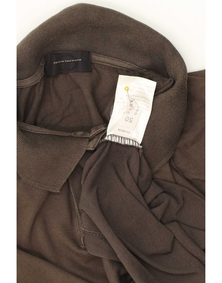 Męska koszulka polo Sergio Tacchini IT 50, bawełniana, średnio brązowa