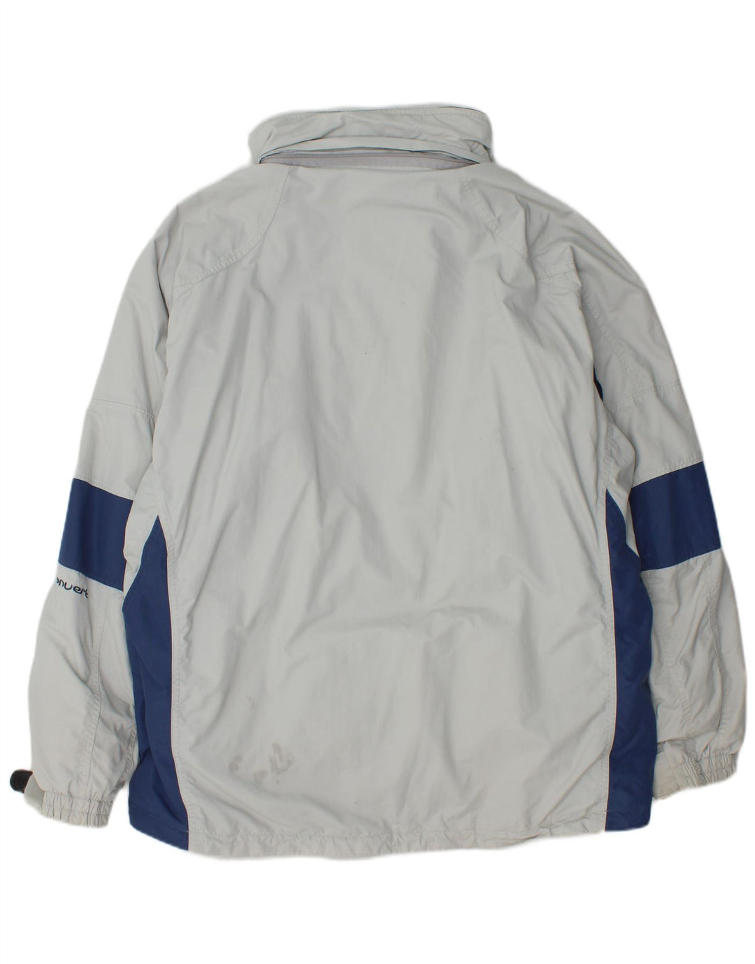 Męska kurtka wiatrówka Columbia UK 40, duży niebieski nylon w bloki kolorów