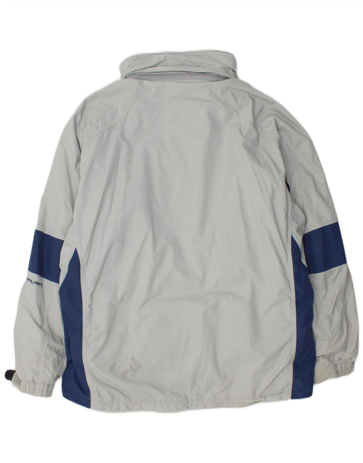 Męska kurtka wiatrówka Columbia UK 40, duży niebieski nylon w bloki kolorów