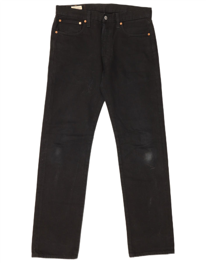 Męskie jeansy Levi's 501 Straight W31 L32 Czarne bawełniane