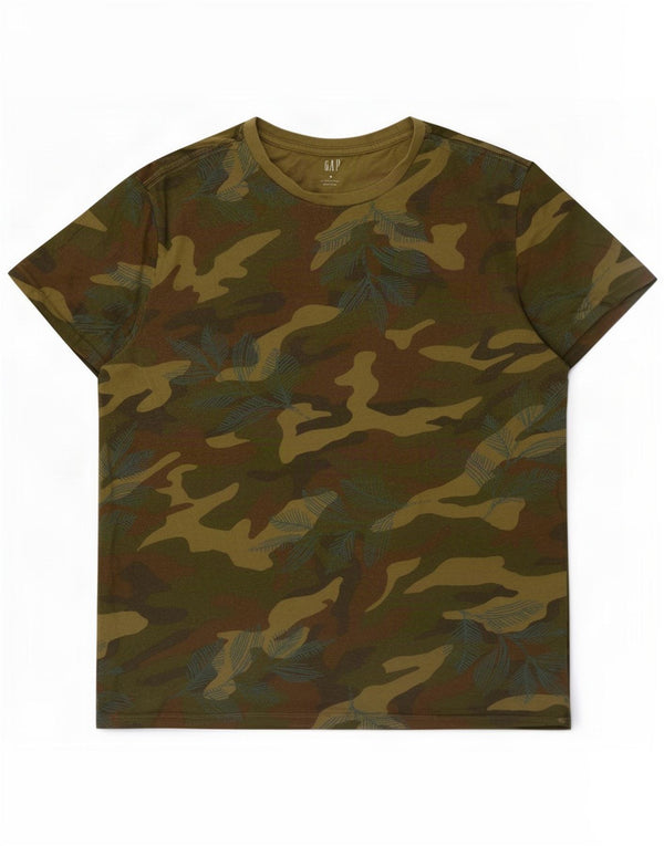 T-shirt męski Gap, bawełniany kamuflaż, średni khaki