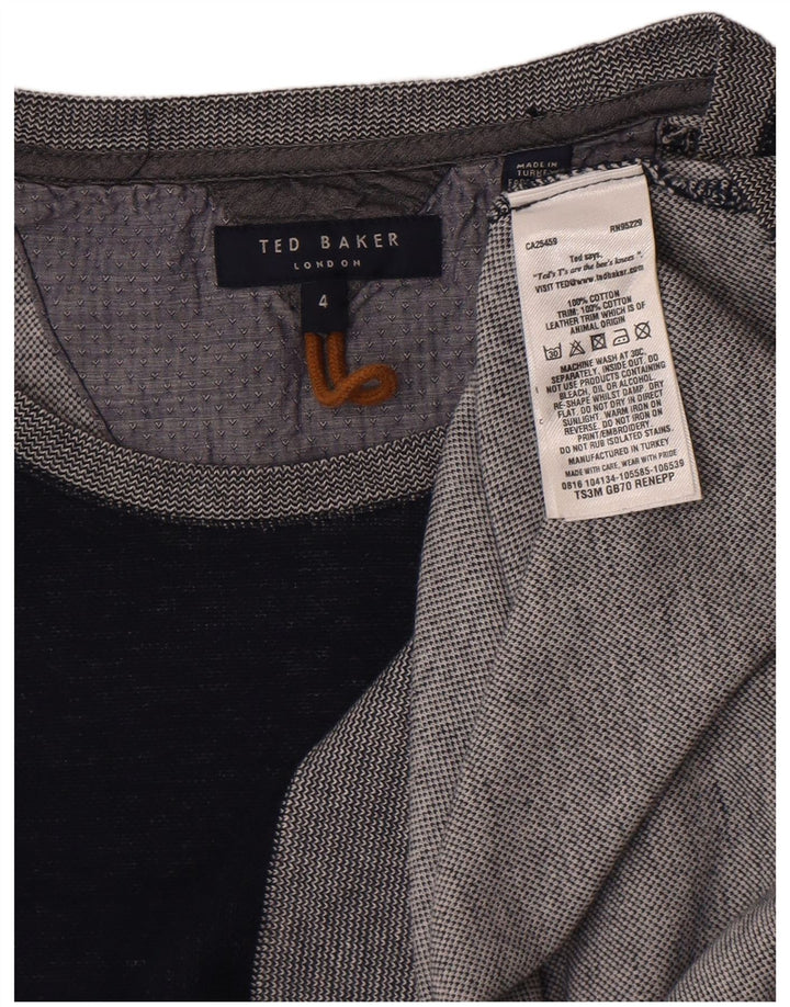 Męski sweter Ted Baker, rozmiar 4, duży, granatowy, bawełniany w bloki kolorów
