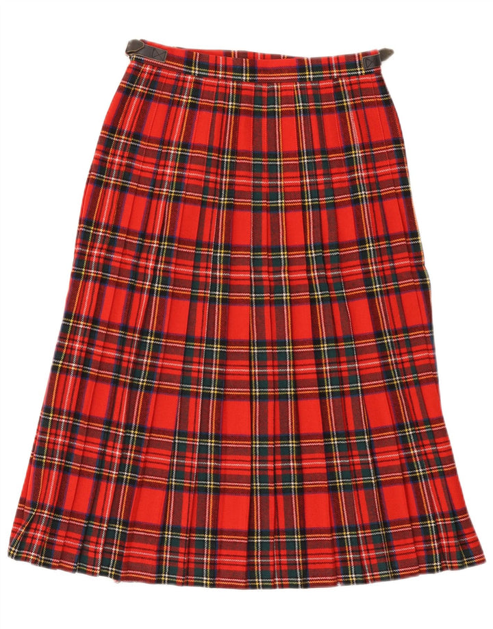 Damska spódnica kopertowa VINTAGE W26 w małą czerwoną kratkę