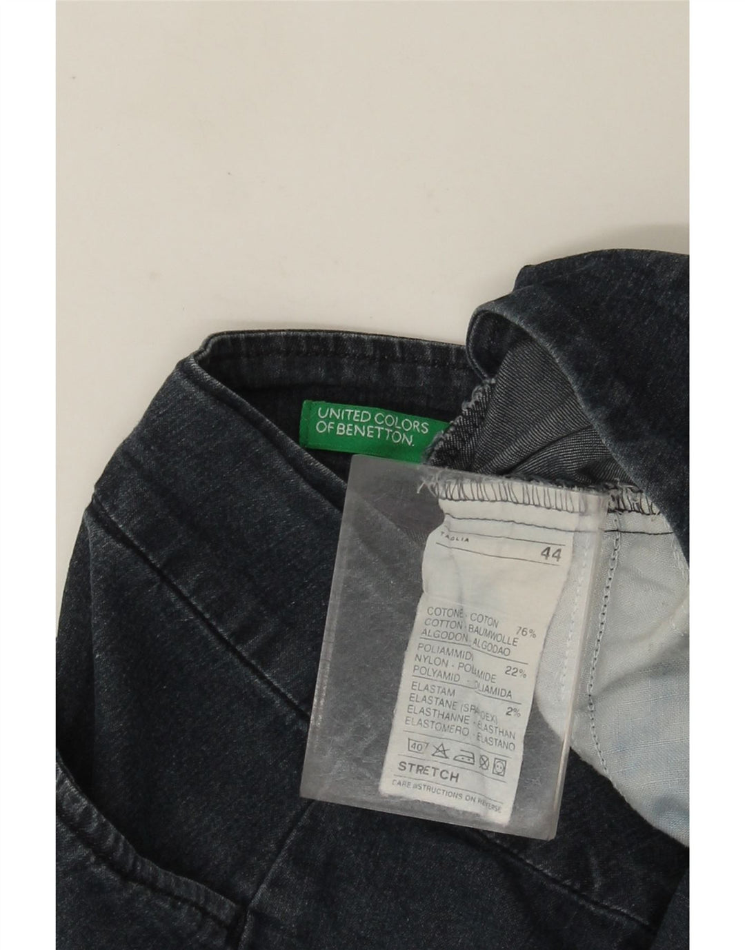 Spódnica dżinsowa damska Benetton IT 44 Medium W28 Granatowa bawełna