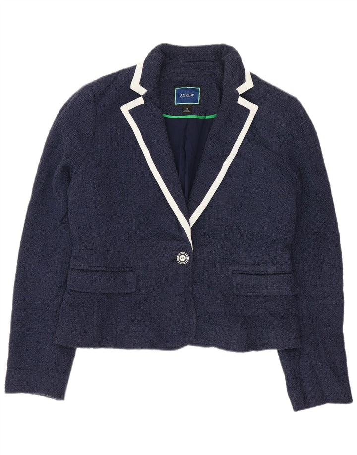 J. Crew Damska marynarka zapinana na 1 guzik, US 6, średni granatowy, bawełniany