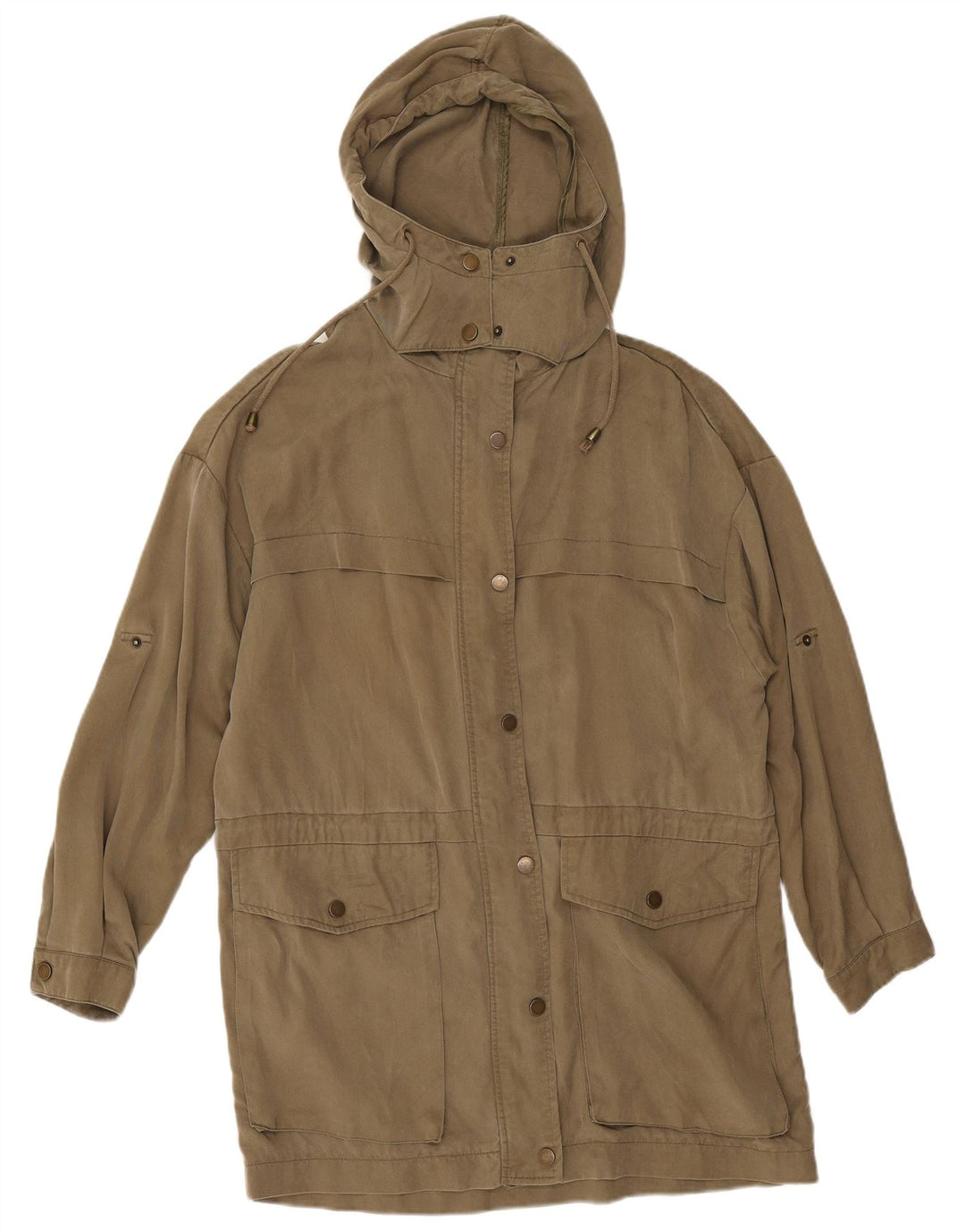 Damska kurtka typu parka z kapturem, oversize Zara UK 14, średni khaki