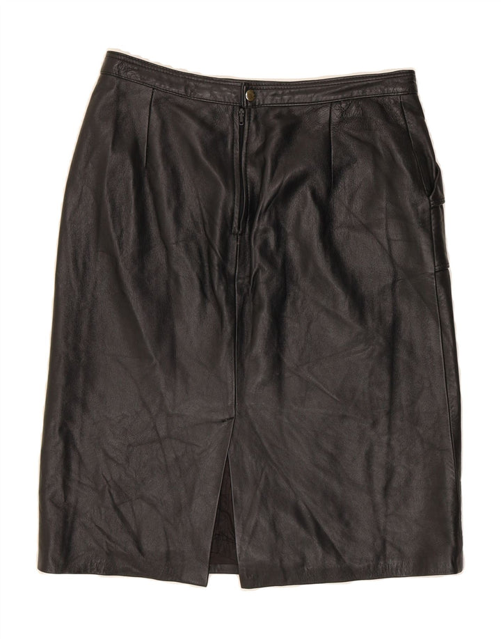 VINTAGE Womens Leather Skirt W30 Medium Black Vintage Vintage and Second-Hand Vintage from Messina Hembry 