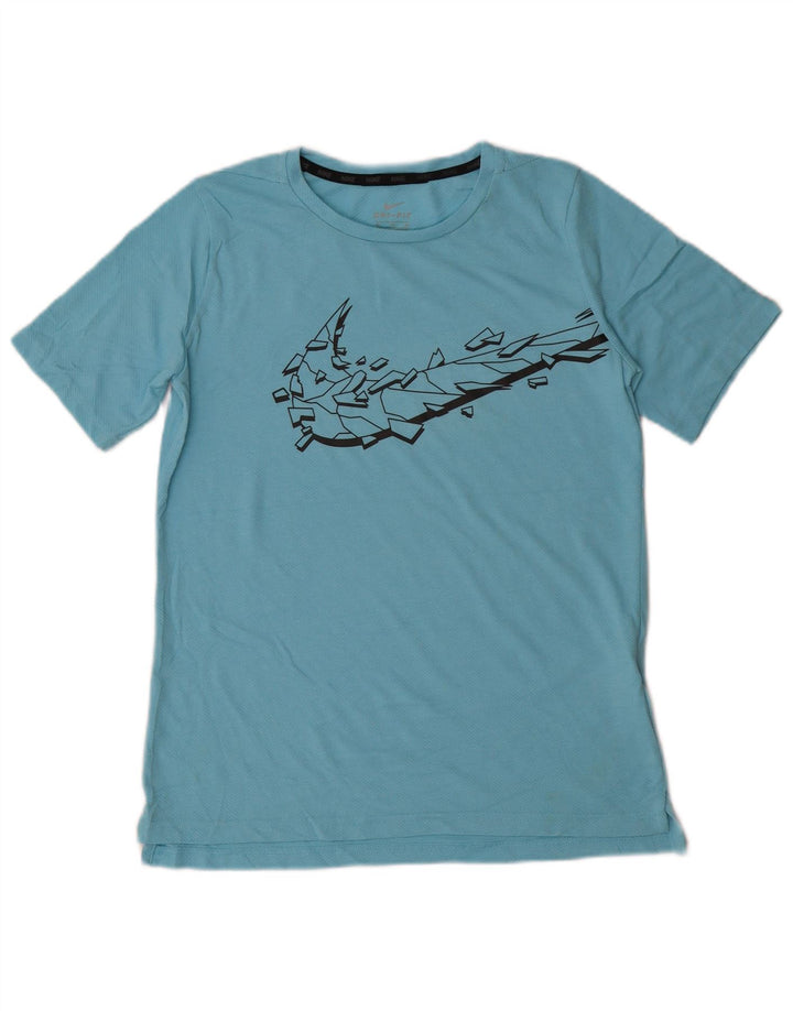Chłopięcy T-shirt z grafiką Nike, 13-14 lat, XL, niebieski, poliester