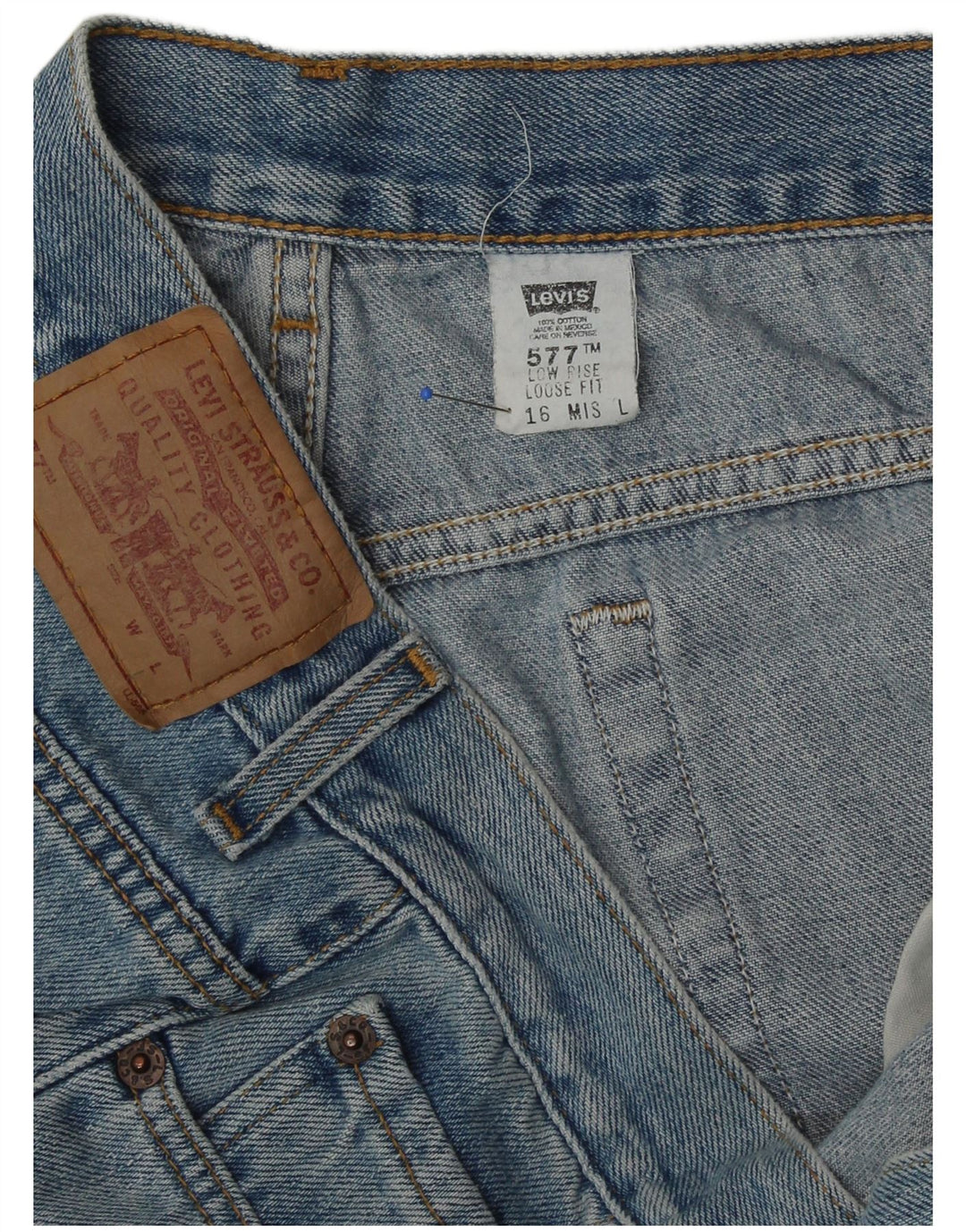 LEVI'S Damskie 577 Luźne dżinsy z niską talią US 16 2XL W38 L33 Niebieskie bawełniane