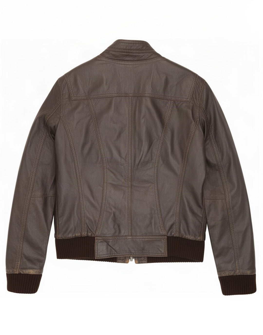 Vintage męska kurtka skórzana bomber IT 48 średni brąz