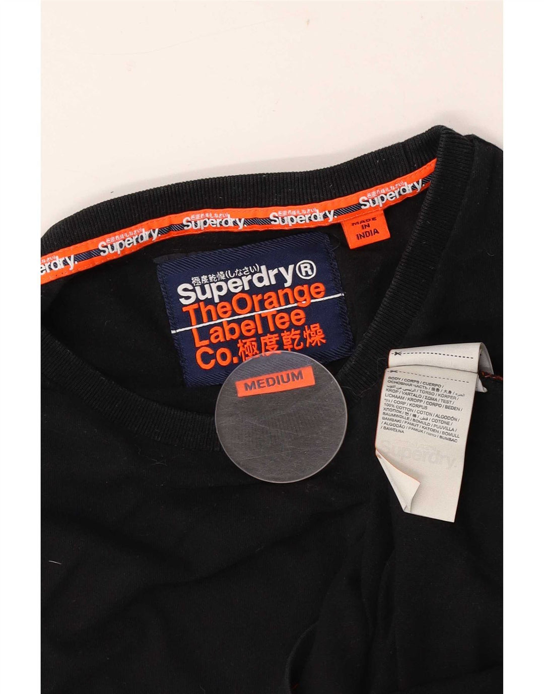 Męski top Superdry z długim rękawem, średni czarny, bawełniany
