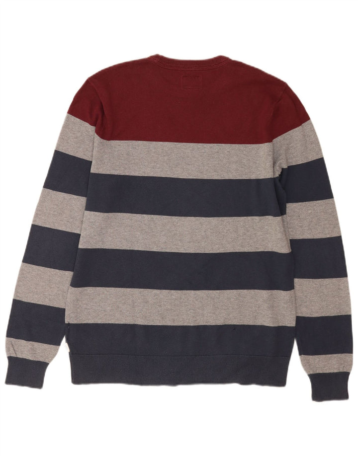 Męski sweter Vans z okrągłym dekoltem, mały, wielokolorowy, bawełniany w paski