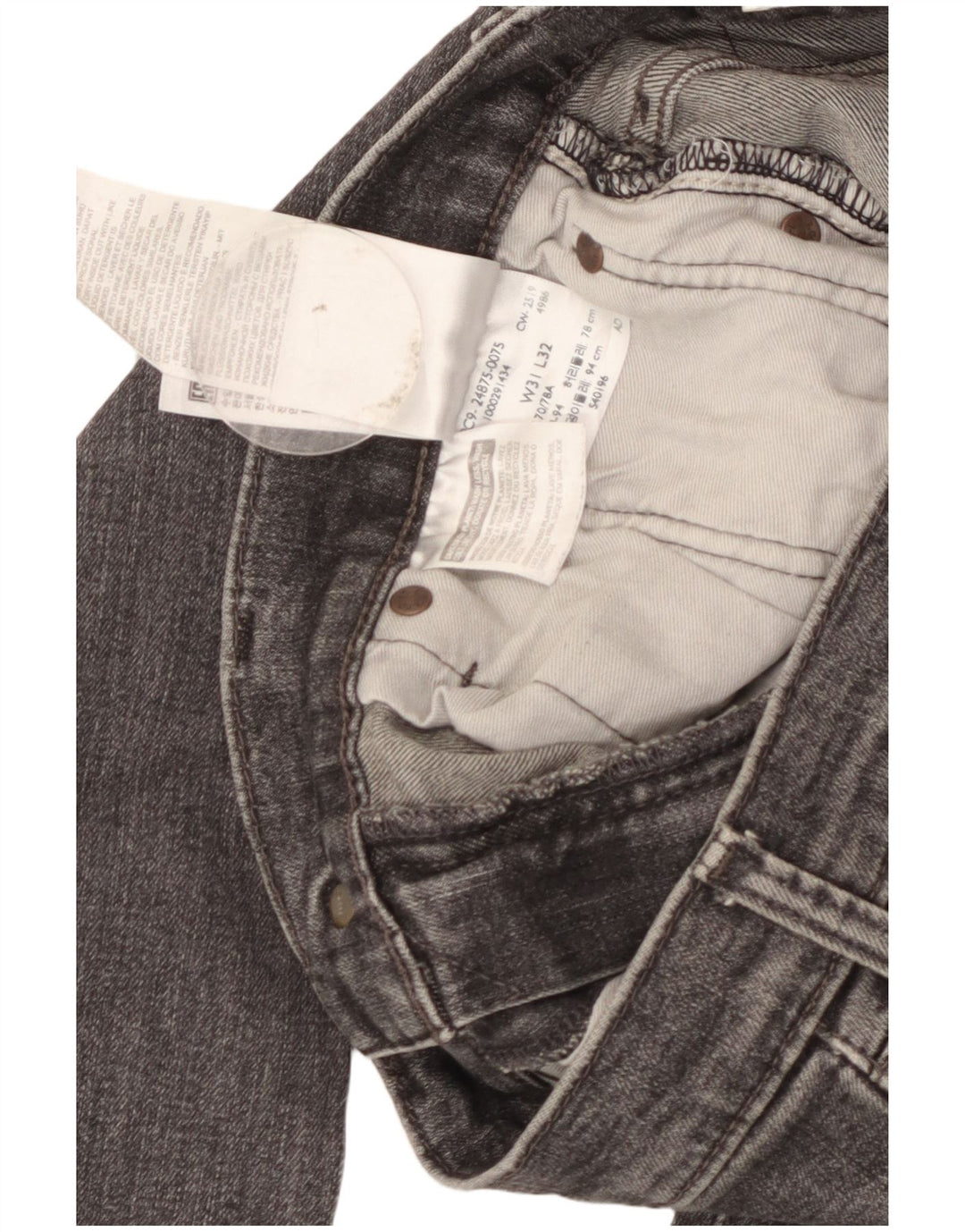 Męskie jeansy Levi's 510 Skinny W31 L32 Szara bawełna