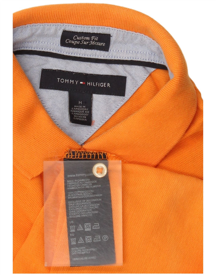 Męska koszulka polo Tommy Hilfiger o dopasowanym kroju, średnia, pomarańczowa bawełna