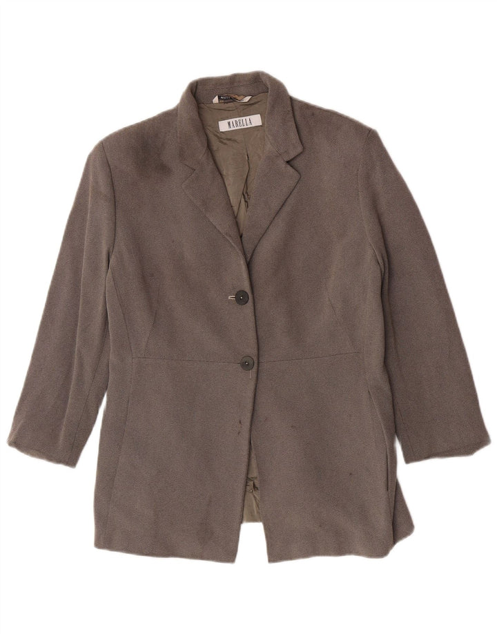 Damska marynarka zapinana na 2 guziki Marella UK 16, duża, szara wiskoza