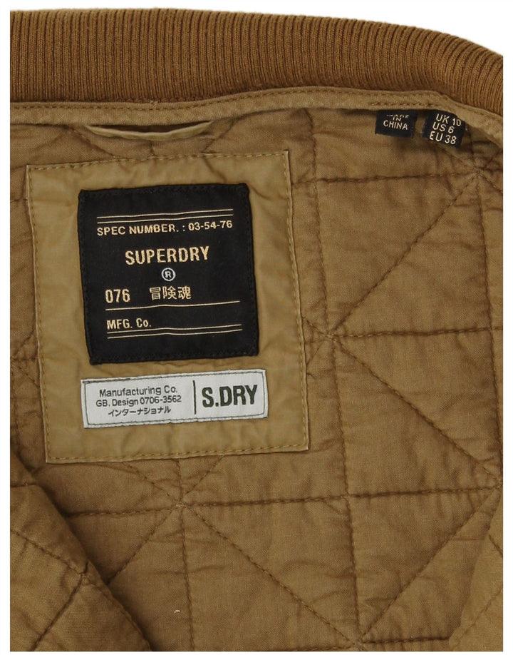 Damska pikowana kurtka Superdry UK 10, mała, bawełniana khaki