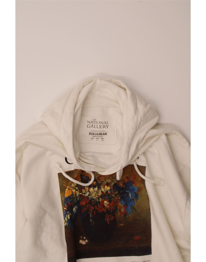 PULL & BEAR Womens Oversized Hoodie Jumper UK 16 Large Off White Vintage Pull & Bear and Second-Hand Pull & Bear from Messina Hembry 