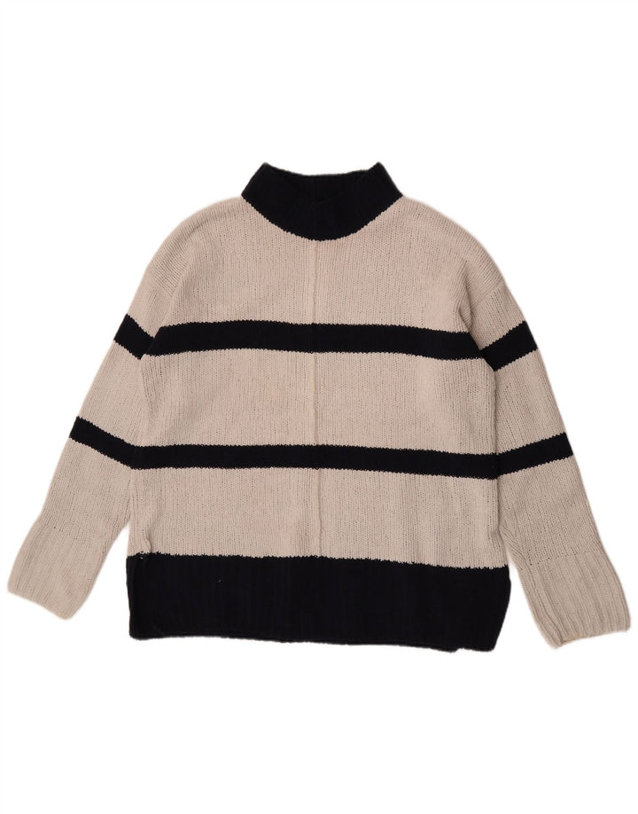 Marks & Spencer Damski sweter z golfem UK 14 Średni biały