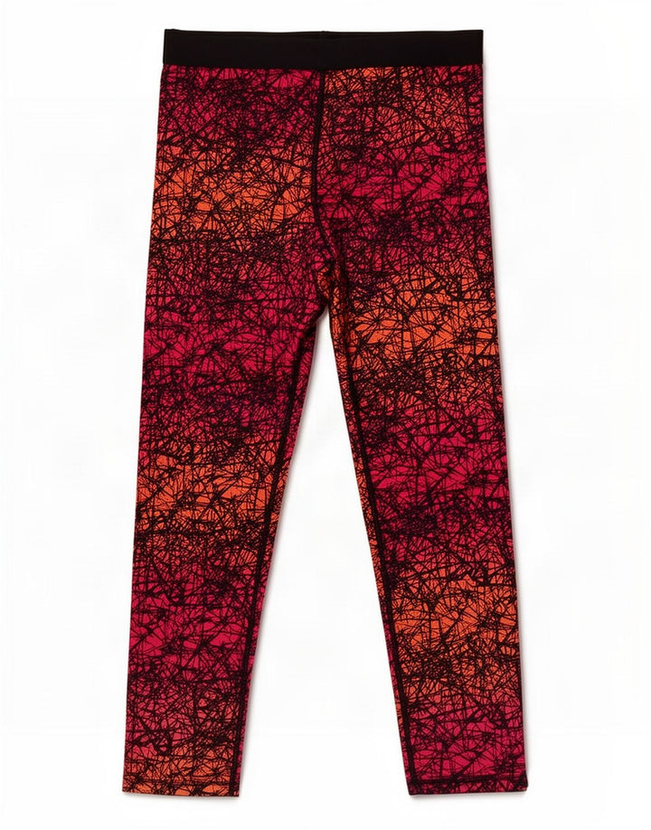 Damskie legginsy Capri Champion z abstrakcyjnym wzorem UK 16, duże, różowe